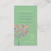 Online Kaart met Jade Green Retro Circle Tree Visitekaartje (Achterkant)