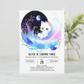 Online kat betoverde verjaardag kaart (Staand voorkant)