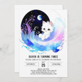 Online kat betoverde verjaardag kaart (Voorkant / Achterkant)