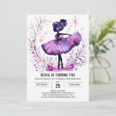 Online Kinderen Ballerina Verjaardag Kaart (Staand voorkant)