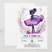 Online Kinderen Ballerina Verjaardag Kaart (Voorkant / Achterkant)
