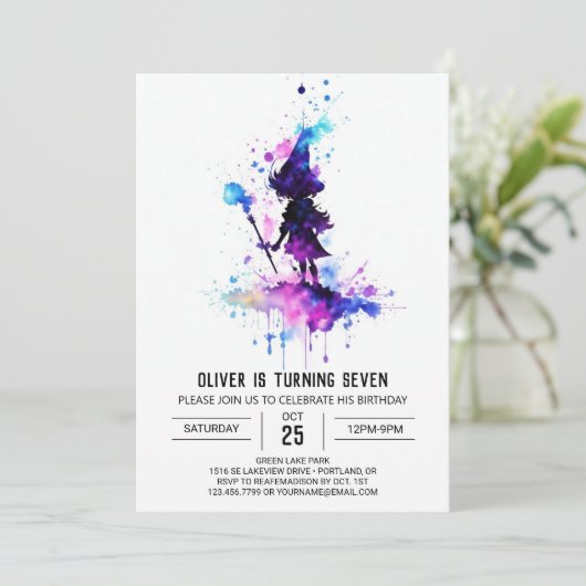 Online Kinderen Wizardry Verjaardag Kaart (Staand voorkant)