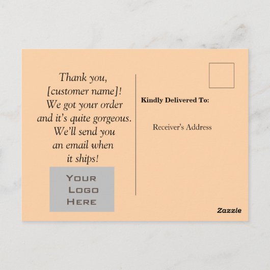 Online klant  briefkaart (Achterkant)