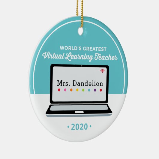 Online leerlingwezen voor virtueel leren keramisch ornament (Rechts)