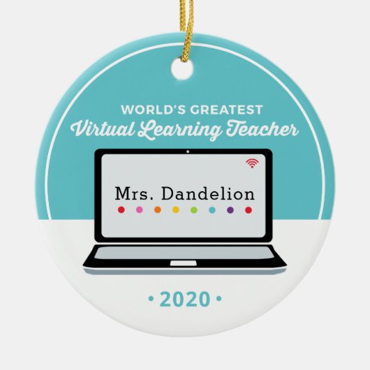 Online leerlingwezen voor virtueel leren keramisch ornament (Voorkant)