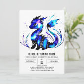 Online Majestic Dragon Digitale Jongen Verjaardag Kaart (Staand voorkant)