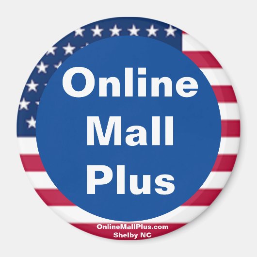 Online Mall Plus Patriottische Magneet (Voorkant)