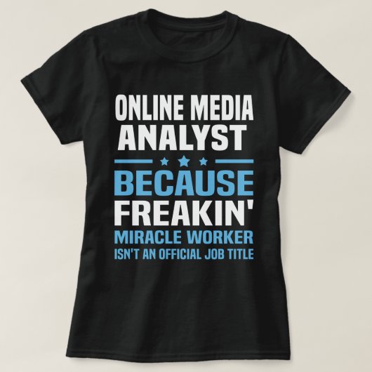 Online media-analist t-shirt (Design voorkant)