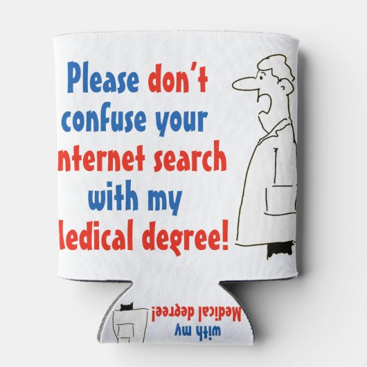 Online medische diagnose en een gekwalificeerde ar blikjeskoeler (Achterkant)