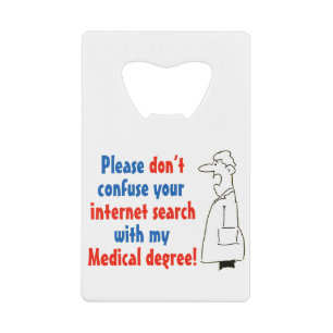 Online medische diagnose en een gekwalificeerde ar creditkaart flessenopener