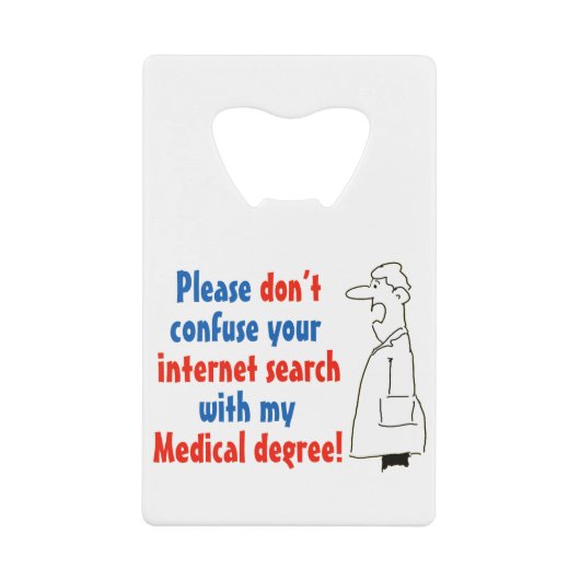 Online medische diagnose en een gekwalificeerde ar creditkaart flessenopener (Voorkant)