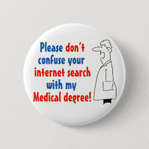 Online medische diagnose en een gekwalificeerde ar ronde button 5,7 cm