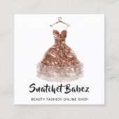 Online Mode Witte drukker QR Code Logo Vierkante Visitekaartje (Voorkant)