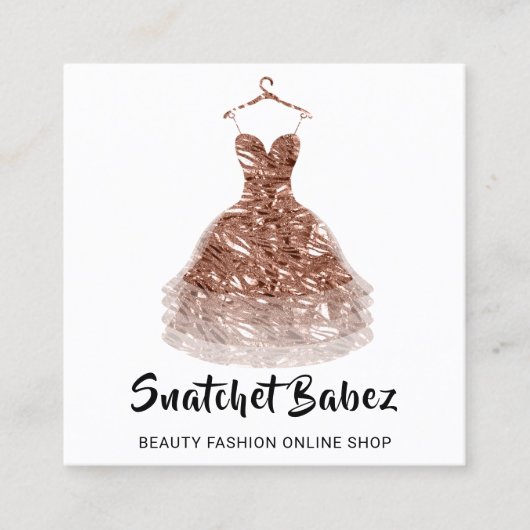 Online Mode Witte drukker QR Code Logo Vierkante Visitekaartje (Voorkant)