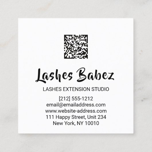 Online Mode Witte drukker QR Code Logo Vierkante Visitekaartje (Achterkant)