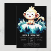 Online Monkey Birthday Kaart (Voorkant / Achterkant)