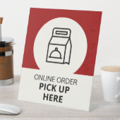 Online ophalen hier rood voetstuk reclamebord met voetstuk (Insitu)