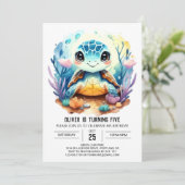 Online Pastel Aquatic Turtle Boy Verjaardag Kaart (Staand voorkant)