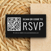 Online QR Code RSVP Trouwwebsite Zwart Wit Informatiekaartje