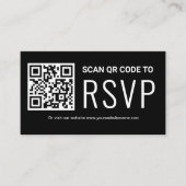 Online QR Code RSVP Trouwwebsite Zwart Wit Informatiekaartje (Voorkant)