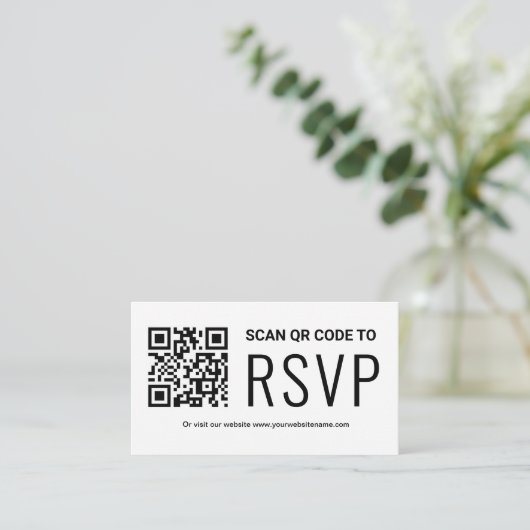 Online QR-code RSVP Weddenschap Website Informatiekaartje (Staand voorkant)