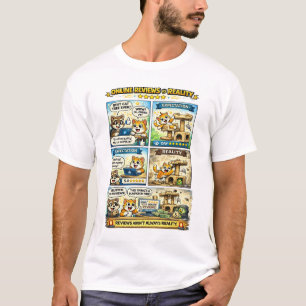 Online Recensies vs Realiteit – Grappige Kat Comic T-shirt