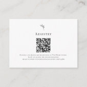 Online Registry QR Code Minimal Wedding Elegant Informatiekaartje (Voorkant)