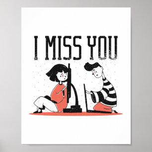 Online Relatie MIST JE Cute Love Poster