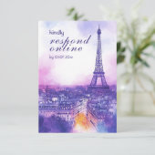 Online Reply Request Amour Éternel RSVP Card  Informatiekaartje (Staand voorkant)