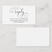 Online RSVP-antwoord, modern huwelijk Informatiekaartje (Voorkant / Achterkant)