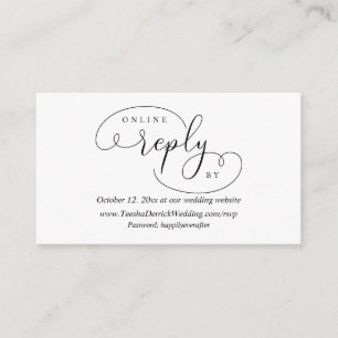 Online RSVP-antwoord, modern huwelijk Informatiekaartje