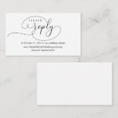 Online RSVP-antwoord, moderne bruiloft-verblijfska Informatiekaartje (Voorkant / Achterkant)