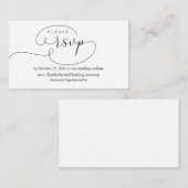 Online RSVP-antwoord, moderne bruiloft-verblijfska Informatiekaartje (Voorkant / Achterkant)