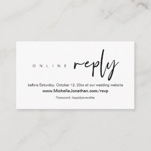 Online RSVP, bruiloft, wachtwoord, herinnering Informatiekaartje