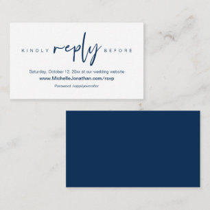 Online RSVP, bruiloft, wachtwoord, herinnering Informatiekaartje