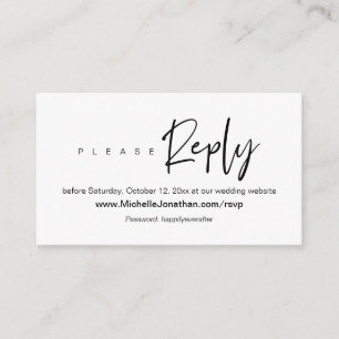 Online RSVP, Huwelijkswebsite, Wachtwoord, Herinne Informatiekaartje