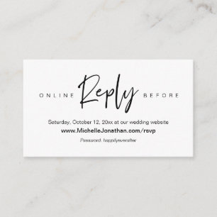 Online RSVP, Huwelijkswebsite, Wachtwoord, Herinne Informatiekaartje
