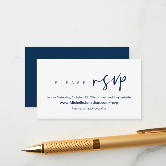 Online RSVP, Huwelijkswebsite, Wachtwoord, Modern  Informatiekaartje (Voorkant / Achterkant in situ)