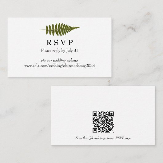 Online RSVP-kaart (Mini) Informatiekaartje (Voorkant / Achterkant)