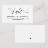 Online RSVP, modern Eenvoudig Zwart script Informatiekaartje (Voorkant / Achterkant)