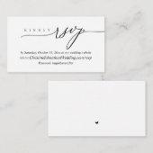 Online RSVP, modern, minimaal zwart script Informatiekaartje (Voorkant / Achterkant)