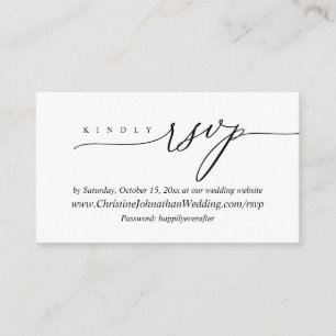 Online RSVP, modern, minimaal zwart script Informatiekaartje