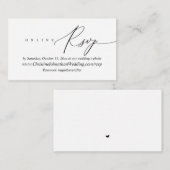 Online RSVP, modern, minimaal zwart script Informatiekaartje (Voorkant / Achterkant)