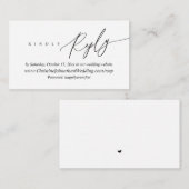 Online RSVP, modern, minimaal zwart script Informatiekaartje (Voorkant / Achterkant)