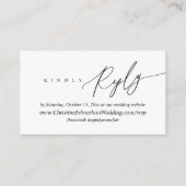 Online RSVP, modern, minimaal zwart script Informatiekaartje (Voorkant)