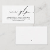 Online RSVP, modern, minimaal zwart script Informatiekaartje (Voorkant / Achterkant)