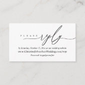 Online RSVP, modern, minimaal zwart script Informatiekaartje (Voorkant)