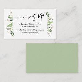 Online RSVP, Modern Minimalist Greenery Enclosure Informatiekaartje