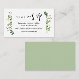 Online RSVP, Modern Minimalist Greenery Enclosure Informatiekaartje