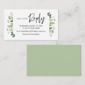 Online RSVP, Modern Minimalist Greenery Enclosure Informatiekaartje (Voorkant / Achterkant)